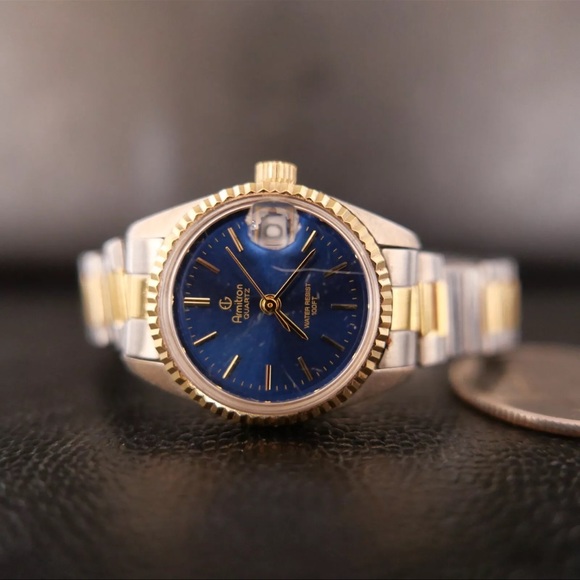 Armitron Two Tone Date Watch Blue Face - Picture 1 of 3